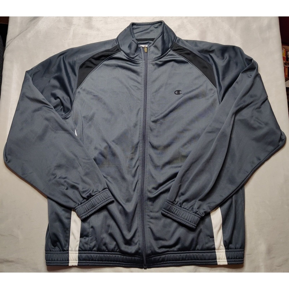 CHAMPION Men Size XL Gray‎ Full Zip Long Sleeve Track Jacket
